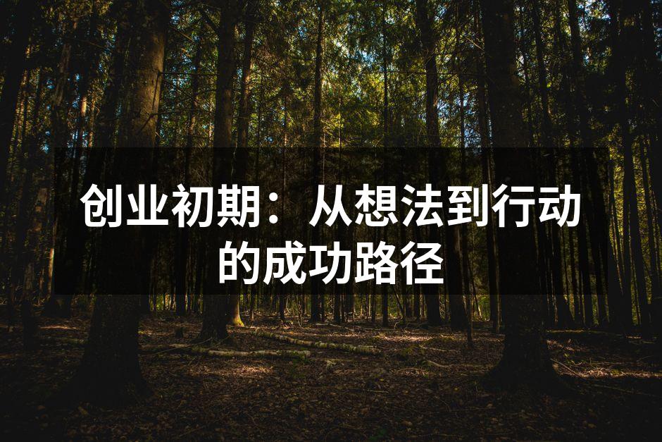 创业初期：从想法到行动的成功路径
